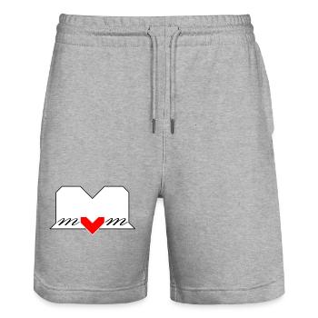 MOM Schwangerschaft Mutter Geburt best mom - Stanley/Stella Unisex Bio Joggingshorts Trainer  - Grau meliert - Vorne - Nik (191cm) & Marisol (170cm)