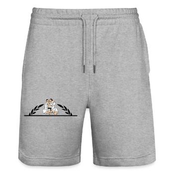 Judo Jiujitsu neck clamp with half laurel wreath - Stanley/Stella Trainer Unisex Organic Jogging Shorts - heather grey - Front - Nik (191cm) & Marisol (170cm)
