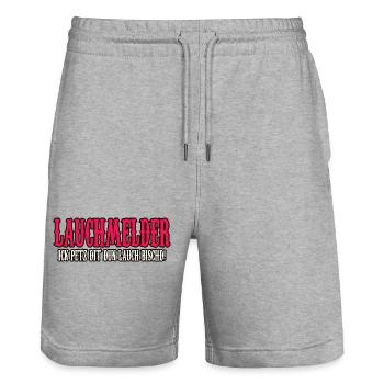 lauchmelder lauch shirt - Stanley/Stella Unisex Bio Joggingshorts Trainer  - Grau meliert - Vorne - Nik (191cm) & Marisol (170cm)