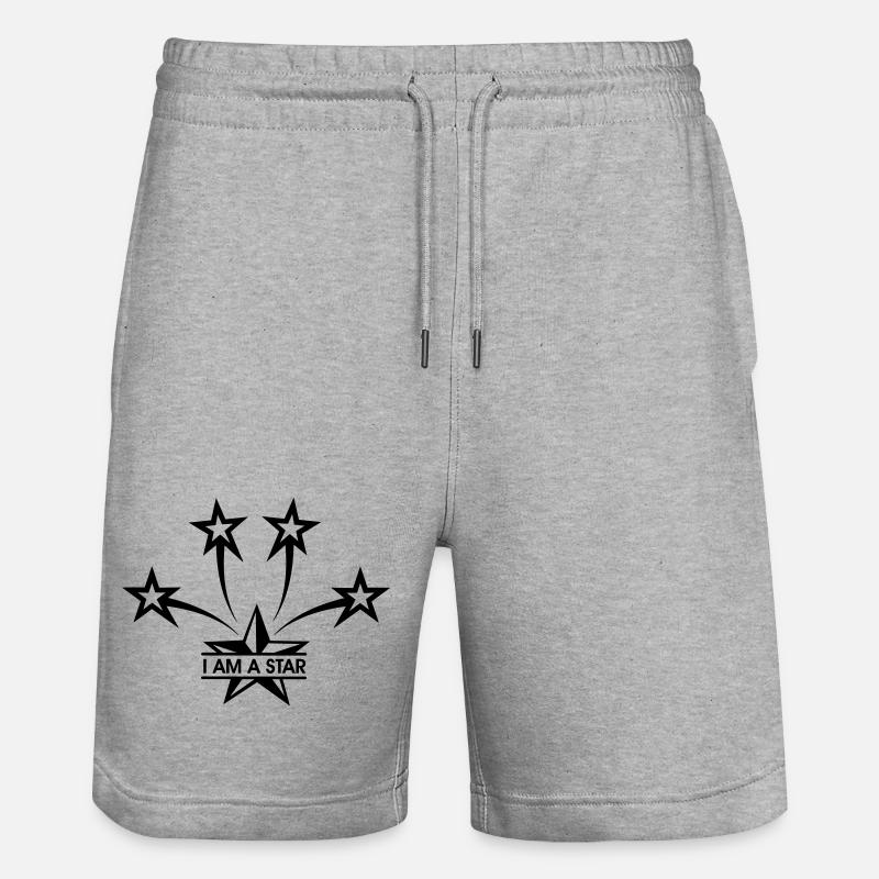 Je suis une star - Short de jogging bio TRAINER Stanley/Stella unisexe - gris chiné