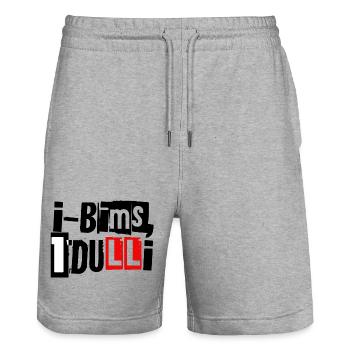 i-Bims, 1 Dulli - Stanley/Stella Unisex Bio Joggingshorts Trainer  - Grau meliert - Vorne - Nik (191cm) & Marisol (170cm)