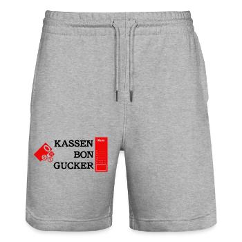 Kassenbongucker - Stanley/Stella Unisex Bio Joggingshorts Trainer  - Grau meliert - Vorne - Nik (191cm) & Marisol (170cm)