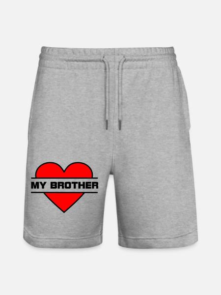 Coeur J’aime mon frère - Short de jogging bio TRAINER Stanley/Stella unisexe - gris chiné