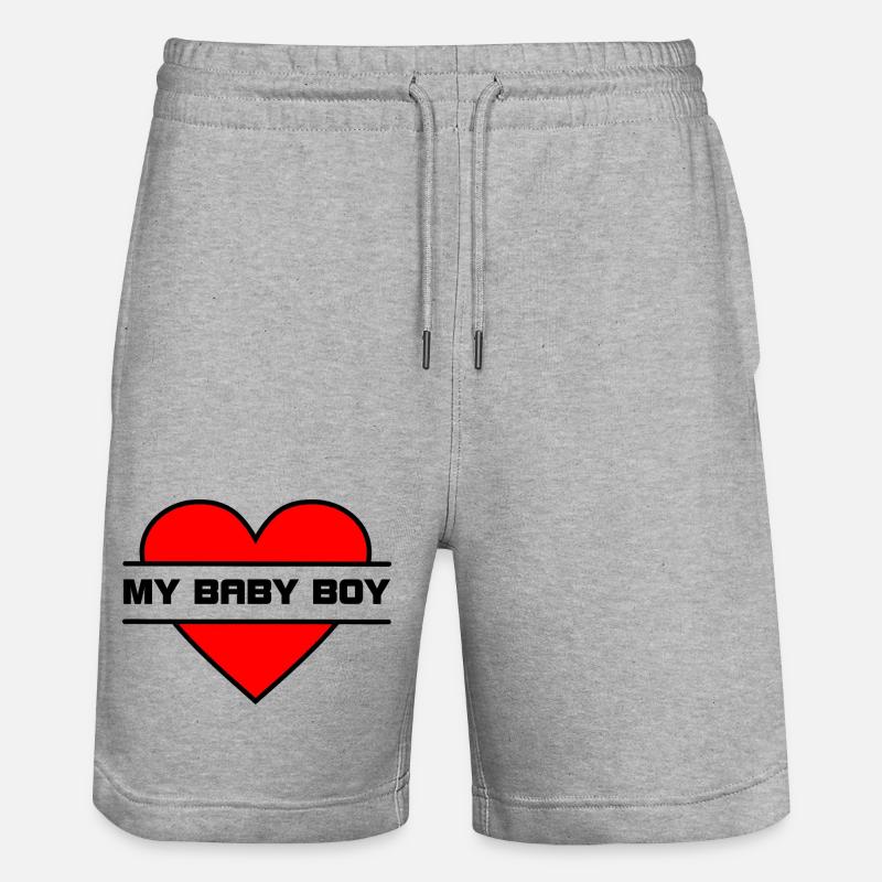 Je t’aime cœur 033 - Short de jogging bio TRAINER Stanley/Stella unisexe - gris chiné