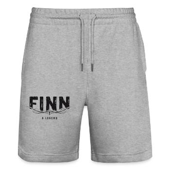 FINN A LEGEND verziert black - Stanley/Stella Unisex Bio Joggingshorts Trainer  - Grau meliert - Vorne - Nik (191cm) & Marisol (170cm)