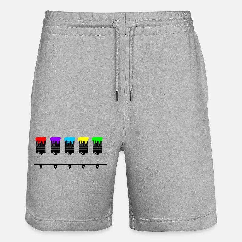 Farbpinsel mit leerer Aussparung - Stanley/Stella Unisex Bio Joggingshorts Trainer  - Grau meliert