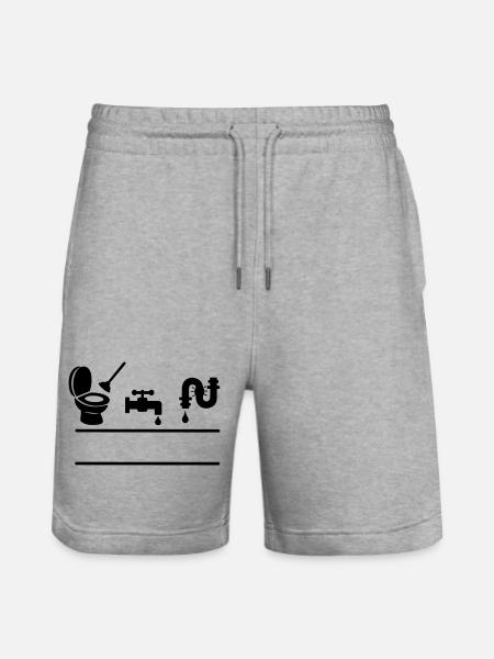 Clogged toilet, leaking faucet - Stanley/Stella Trainer Unisex Organic Jogging Shorts - heather grey