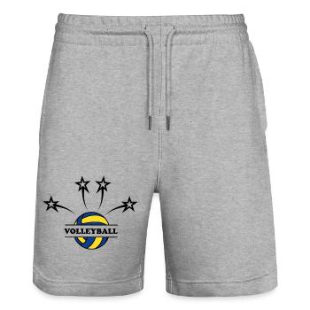 Ball, Volleyball mit 4 Sternen - Stanley/Stella Unisex Bio Joggingshorts Trainer  - Grau meliert - Vorne - Nik (191cm) & Marisol (170cm)