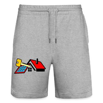 Key for the new skin gold colored key - Stanley/Stella Trainer Unisex Organic Jogging Shorts - heather grey - Front - Nik (191cm) & Marisol (170cm)