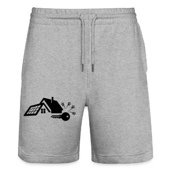 Schattenbild des Schlüssels für ein neues Haus - Stanley/Stella Unisex Bio Joggingshorts Trainer  - Grau meliert - Vorne - Nik (191cm) & Marisol (170cm)