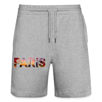 Paris - Stanley/Stella Trainer Unisex Organic Jogging Shorts - heather grey - Front - Nik (191cm) & Marisol (170cm)