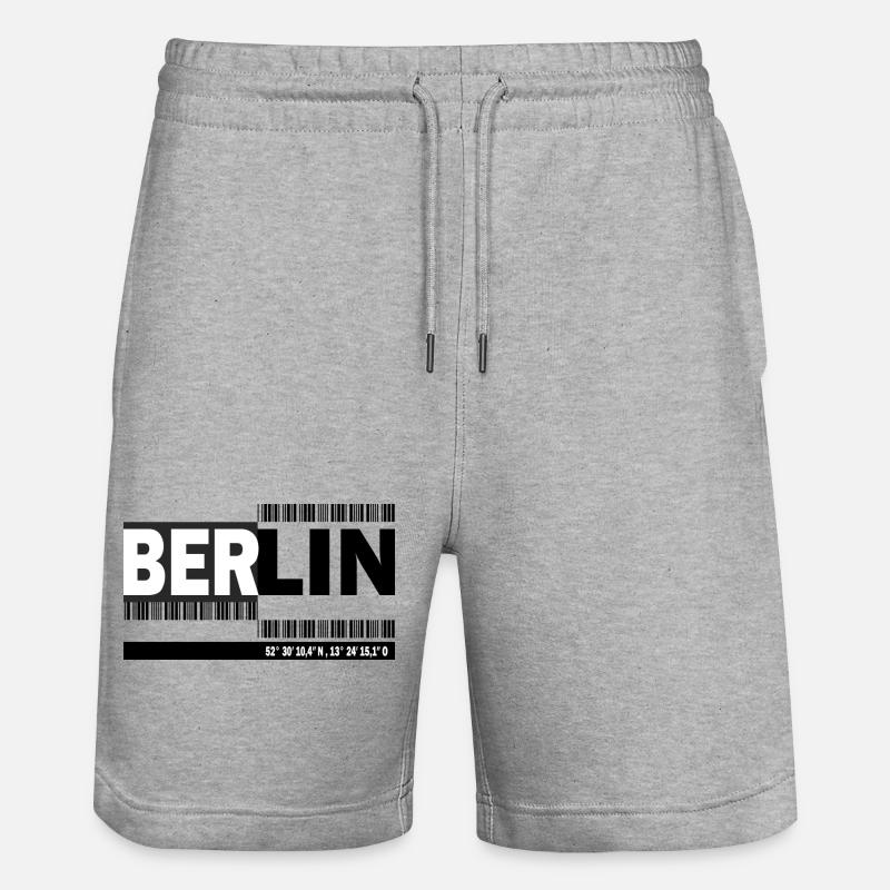BERLIN - Barcode - Stanley/Stella Unisex Bio Joggingshorts Trainer  - Grau meliert