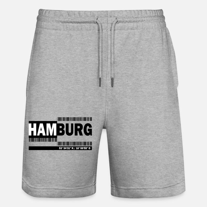 HAMBURG - Barcode - Stanley/Stella Unisex Bio Joggingshorts Trainer  - Grau meliert