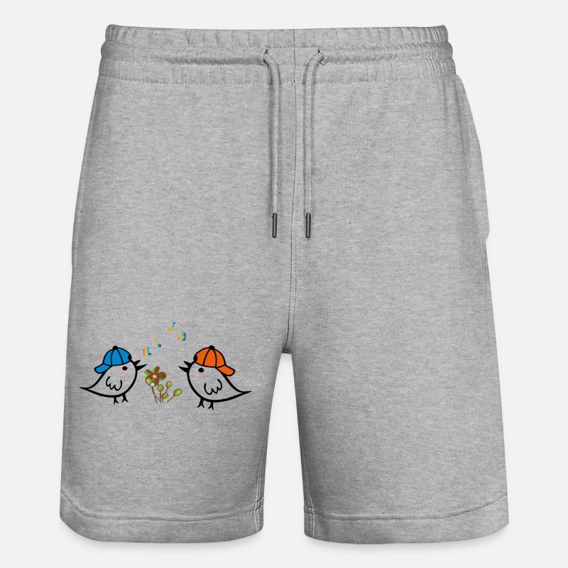 Printemps, Moineaux - Short de jogging bio TRAINER Stanley/Stella unisexe - gris chiné