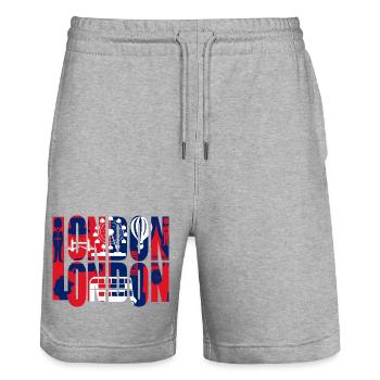 LONDON - Stanley/Stella Unisex Bio Joggingshorts Trainer  - Grau meliert - Vorne - Nik (191cm) & Marisol (170cm)