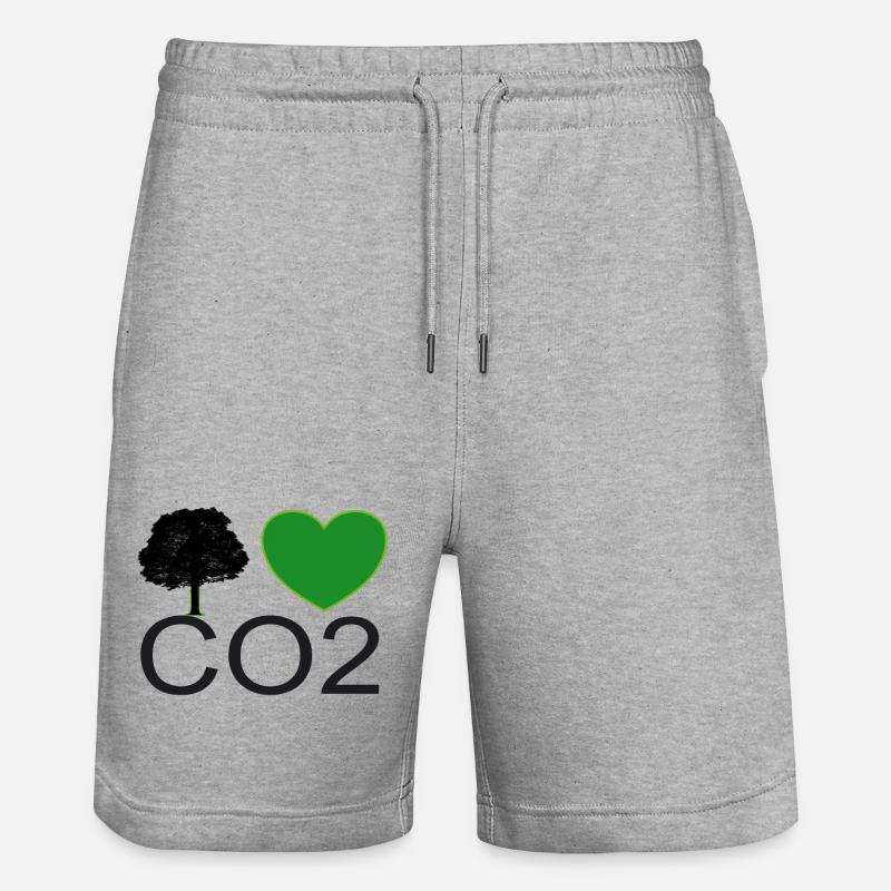 Ich Liebe CO2 Herz Grafik - Stanley/Stella Unisex Bio Joggingshorts Trainer - Grau meliert