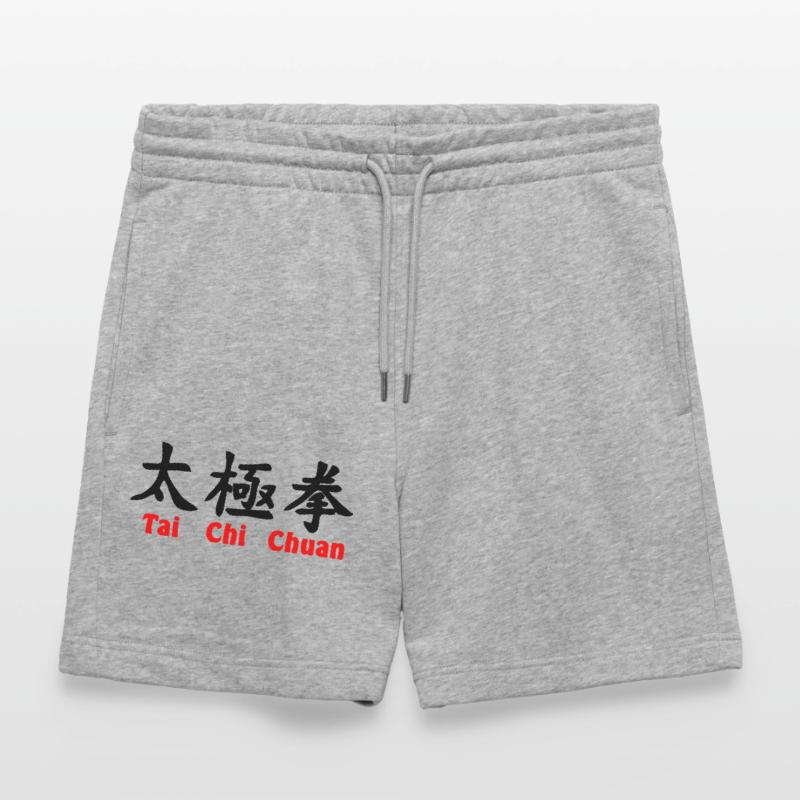 tai ji quan script horizontal with text red Stanley/Stella Trainer Unisex Organic Jogging Shorts