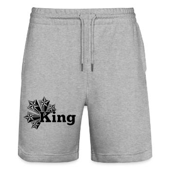 Roi transparent avec des étoiles - Short de jogging bio TRAINER Stanley/Stella unisexe - gris chiné - Devant - Nik (191cm) & Marisol (170cm)