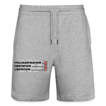 Veuillez fournir l’image du design - Short de jogging bio TRAINER Stanley/Stella unisexe - gris chiné - Devant - Nik (191cm) & Marisol (170cm)