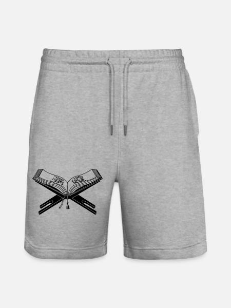 Koranlogo heiliges Buch - Stanley/Stella Unisex Bio Joggingshorts Trainer - Grau meliert