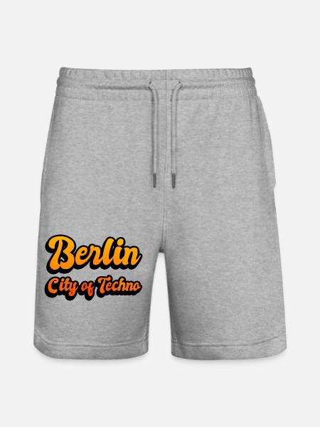 Berlin city of techno - Stanley/Stella Trainer Unisex Organic Jogging Shorts - heather grey