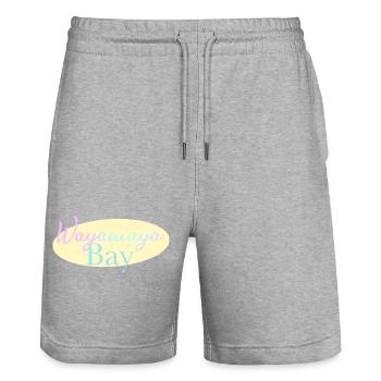 Logo de la baie de Wayamaya - Short de jogging bio TRAINER Stanley/Stella unisexe - gris chiné - Devant - Nik (191cm) & Marisol (170cm)