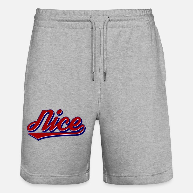Nice Script Retro Logo Style - Stanley/Stella Trainer Unisex Organic Jogging Shorts - heather grey