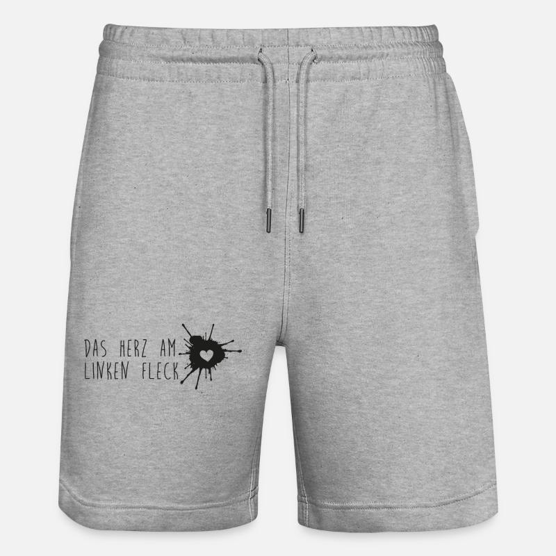 Das Herz am linken Fleck, Farbklecks - Stanley/Stella Unisex Bio Joggingshorts Trainer  - Grau meliert