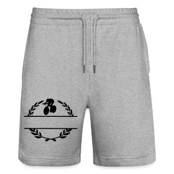 Couronne de laurier cycliste sur piste - Short de jogging bio TRAINER Stanley/Stella unisexe - gris chiné - Devant - Nik (191cm) & Marisol (170cm)
