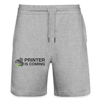 PRINTER IS COMING - Stanley/Stella Unisex Bio Joggingshorts Trainer  - Grau meliert - Vorne - Nik (191cm) & Marisol (170cm)