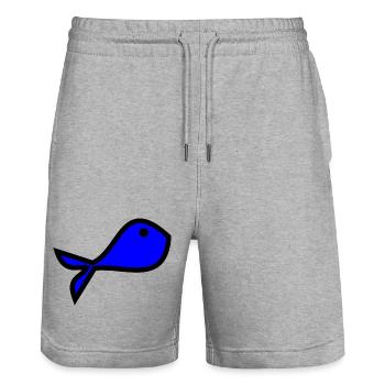 SARDINE. FISH. APRIL FOOL. EASTER. SEA - Stanley/Stella Trainer Unisex Organic Jogging Shorts - heather grey - Front - Nik (191cm) & Marisol (170cm)