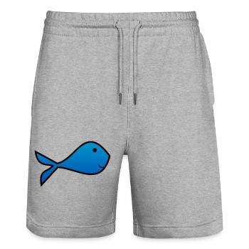 SARDINE. FISH. APRIL FOOL. EASTER. SEA - Stanley/Stella Trainer Unisex Organic Jogging Shorts - heather grey - Front - Nik (191cm) & Marisol (170cm)