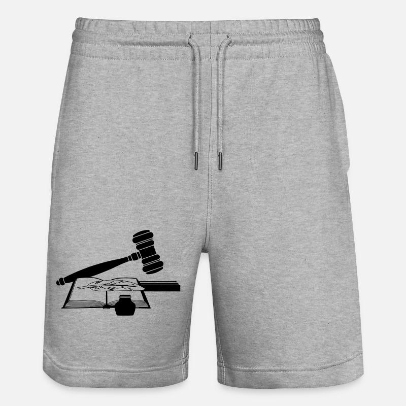 Marteau droit avec livre - Short de jogging bio TRAINER Stanley/Stella unisexe - gris chiné