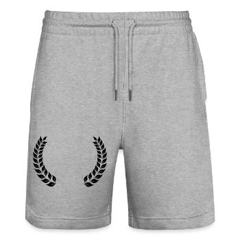 Laurel wreath open space - Stanley/Stella Trainer Unisex Organic Jogging Shorts - heather grey - Front - Nik (191cm) & Marisol (170cm)