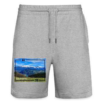 Der Monteynard-See 120323 - Stanley/Stella Unisex Bio Joggingshorts Trainer  - Grau meliert - Vorne - Nik (191cm) & Marisol (170cm)