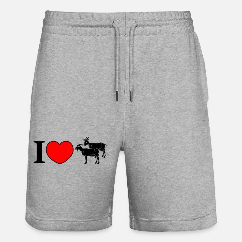 Ziegen lieben - Stanley/Stella Unisex Bio Joggingshorts Trainer - Grau meliert