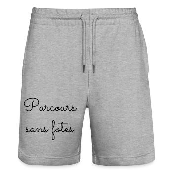 Parcours sans fotes - Short de jogging bio TRAINER Stanley/Stella unisexe - gris chiné - Devant - Nik (191cm) & Marisol (170cm)