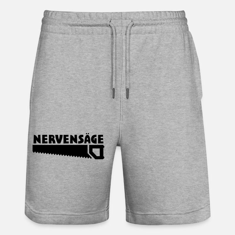 Lustige Sprüche Nervensäge - Stanley/Stella Unisex Bio Joggingshorts Trainer  - Grau meliert