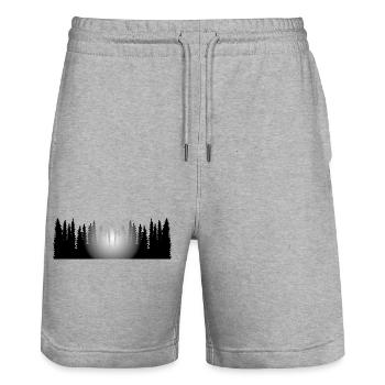 Woid mid Sun - Wald mit Sonne, Natur - Stanley/Stella Unisex Bio Joggingshorts Trainer  - Grau meliert - Vorne - Nik (191cm) & Marisol (170cm)