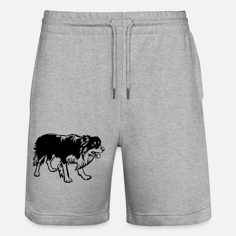 Border Collie - Short de jogging bio TRAINER Stanley/Stella unisexe - gris chiné