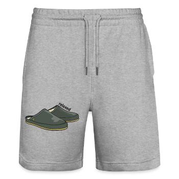 Gris détendu - Short de jogging bio TRAINER Stanley/Stella unisexe - gris chiné - Devant - Nik (191cm) & Marisol (170cm)