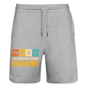 Lehrer Das inspirierende Element Lehrer - Stanley/Stella Unisex Bio Joggingshorts Trainer  - Grau meliert - Vorne - Nik (191cm) & Marisol (170cm)