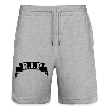 Menüband-RIP-Banner - Stanley/Stella Unisex Bio Joggingshorts Trainer  - Grau meliert - Vorne - Nik (191cm) & Marisol (170cm)