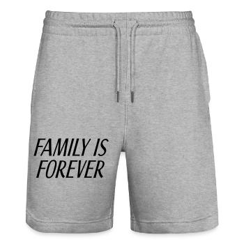 Family is forever - Stanley/Stella Unisex Bio Joggingshorts Trainer  - Grau meliert - Vorne - Nik (191cm) & Marisol (170cm)