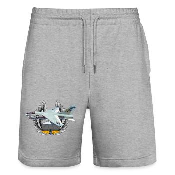 A-7 Corsair II - Short de jogging bio TRAINER Stanley/Stella unisexe - gris chiné - Devant - Nik (191cm) & Marisol (170cm)