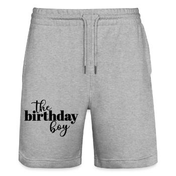 Le garçon d’anniversaire - Short de jogging bio TRAINER Stanley/Stella unisexe - gris chiné - Devant - Nik (191cm) & Marisol (170cm)