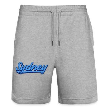 Sydney Ocean Script Logo - Stanley/Stella Unisex Bio Joggingshorts Trainer  - Grau meliert - Vorne - Nik (191cm) & Marisol (170cm)