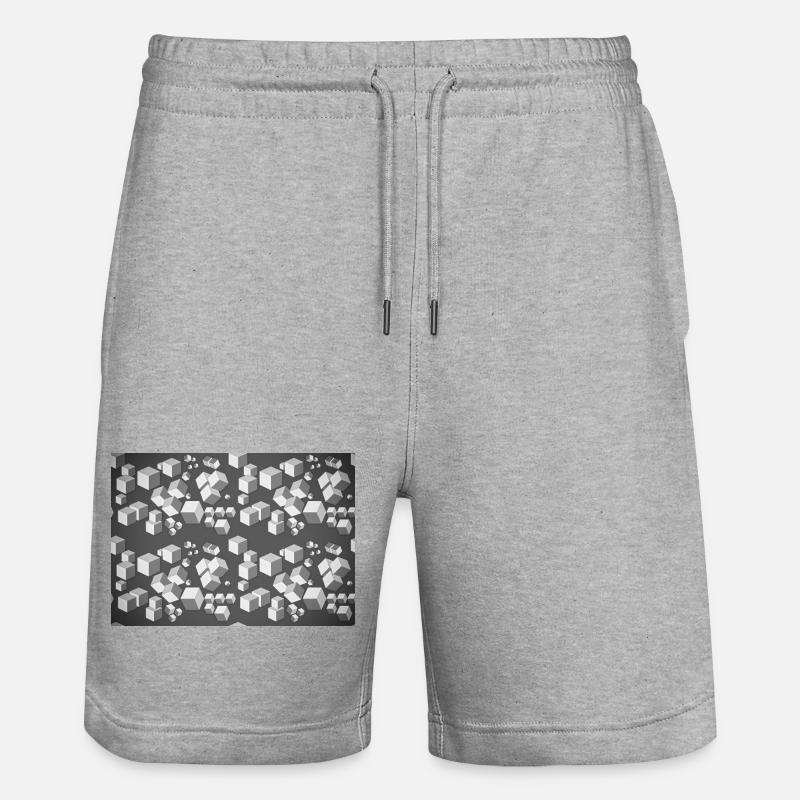 Motif déco gris-blanc - Short de jogging bio TRAINER Stanley/Stella unisexe - gris chiné