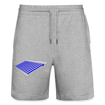 Protection solaire bleu blanc - Short de jogging bio TRAINER Stanley/Stella unisexe - gris chiné - Devant - Nik (191cm) & Marisol (170cm)