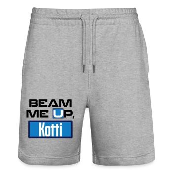Beam me up, Kotti! - lustiger Spruch - Meme Berlin - Stanley/Stella Unisex Bio Joggingshorts Trainer  - Grau meliert - Vorne - Nik (191cm) & Marisol (170cm)